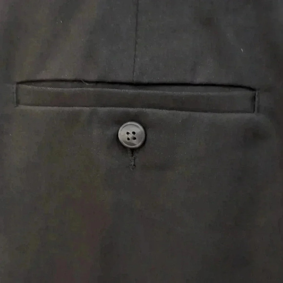 Haggar Men's Flat Front BIack Dress Pants - Picture 7 of 8